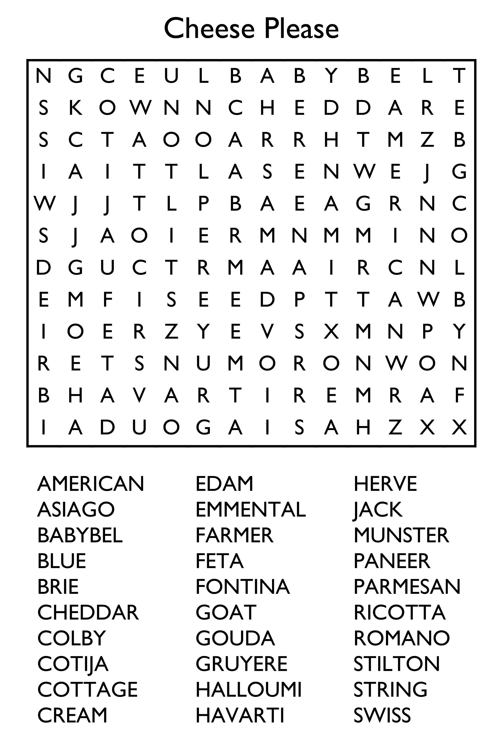 10 Free Printable Word Search Puzzles