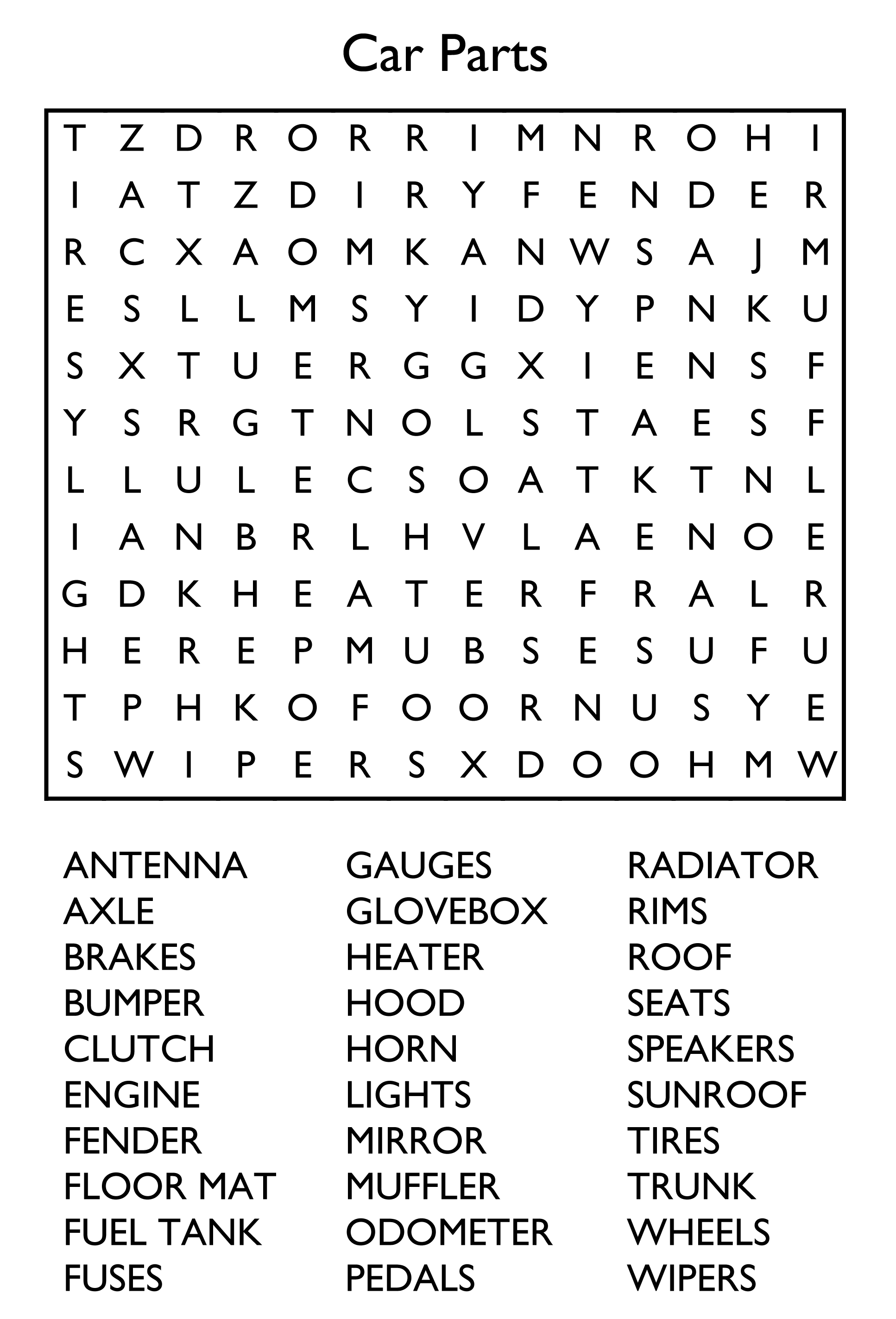 10 Free Printable Word Search Puzzles