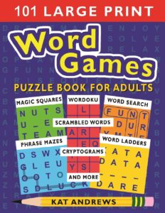 Word Games Large Print Puzzles by Kat Andrews