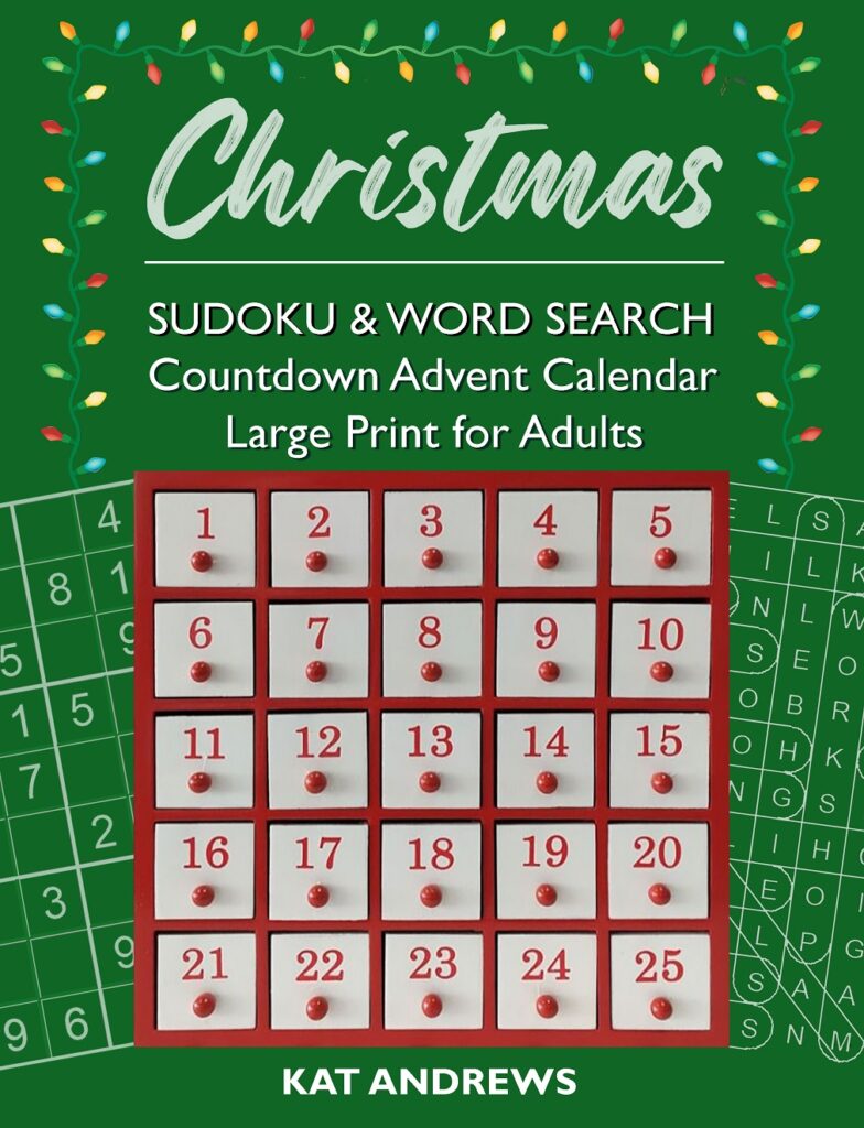 christmas countdown advent word search sudoku puzzle book for adults large print